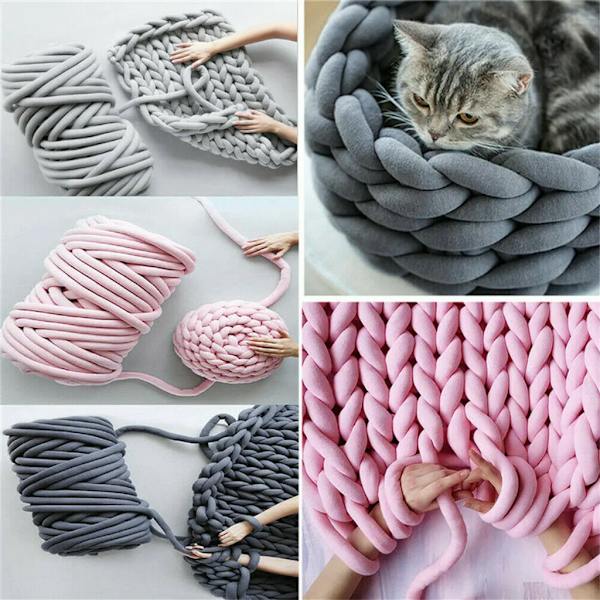 450g DIY Chunky Garn Mjuk Bulky Arm Stickning Roving Virka Ull Garn Grön Chunky Stickning