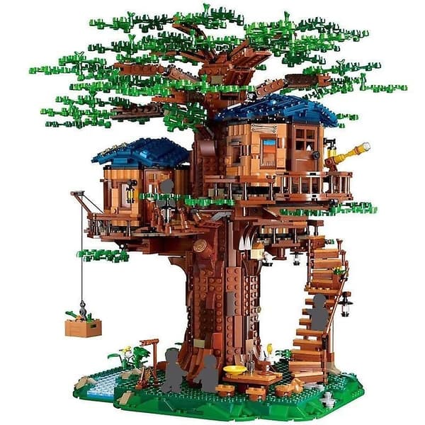 Fire årstider træhuse jungle byggeklods IDEAS serie MOC 21318 byggeklodsmodel samlelegetøj børnegave (BT)