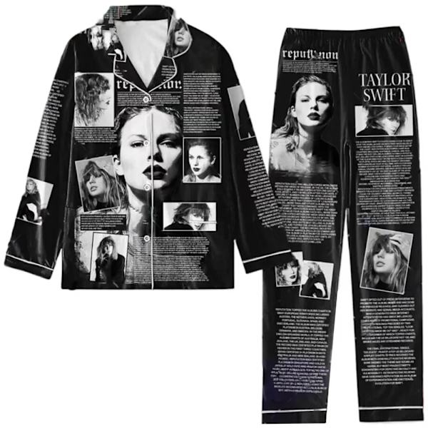 Sleepwear Taylors The Swifts Pyjamas Print 2pc Set Langærmet Lapel Kraver Casual Bukser 1989 Pyjamas Suits Style-4 Style-4 S