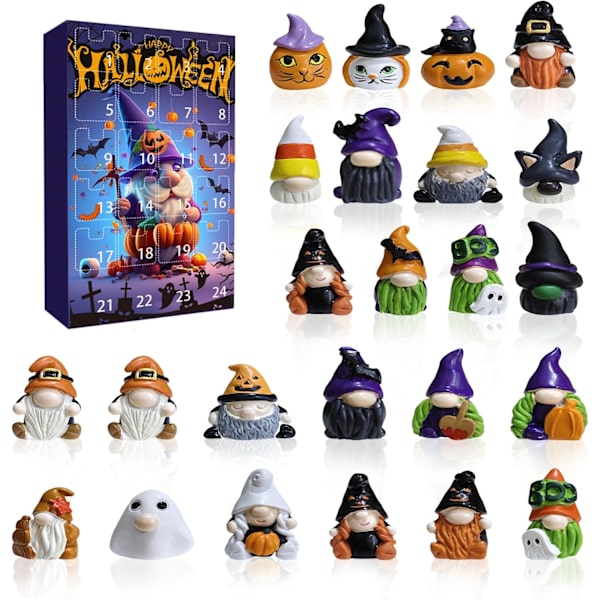 Halloween 2024, Halloween Adventskalender med 24 Samleobjekter, Alle 3D Samleobjekter til Julepynt, Halloween Nedtællingskalender
