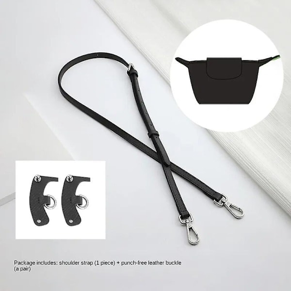 Väska Strap för Longchamp Väska Transformation Tillbehör Gratis Die Cut för Mini Väska Axelrem Mini Väska Black