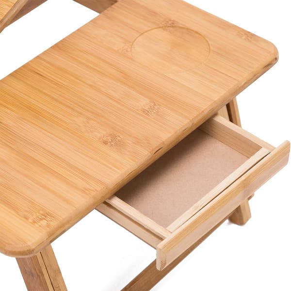 Sengebord, computerbord til seng, multifunktionelt foldbart bambus laptopbord (bt)