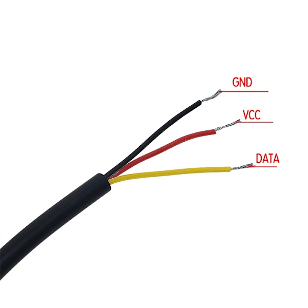 5 x 3 meter kabel DS18B20 vandtæt digital temperaturføler i