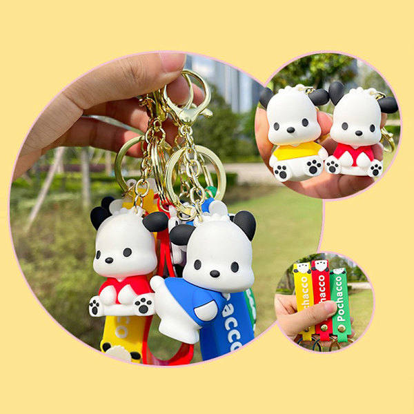 Kawaii Sanrio Avaimenperä ja Piirretty Pochacco Nuken Ripustus Auton Avaimelle - Varastossa Ed