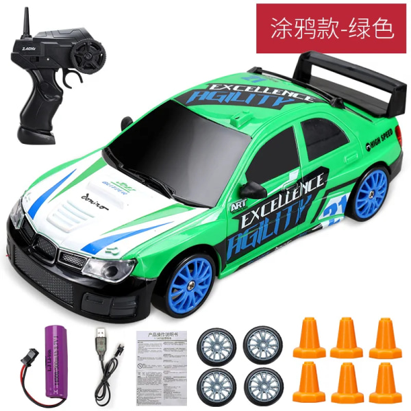 2.4G Høyhastighets Drift Rc Bil 4WD Leke Fjernkontroll AE86 Modell GTR Kjøretøy Bil RC Racing Biler Leke for Barn Julegaver BMW-1B