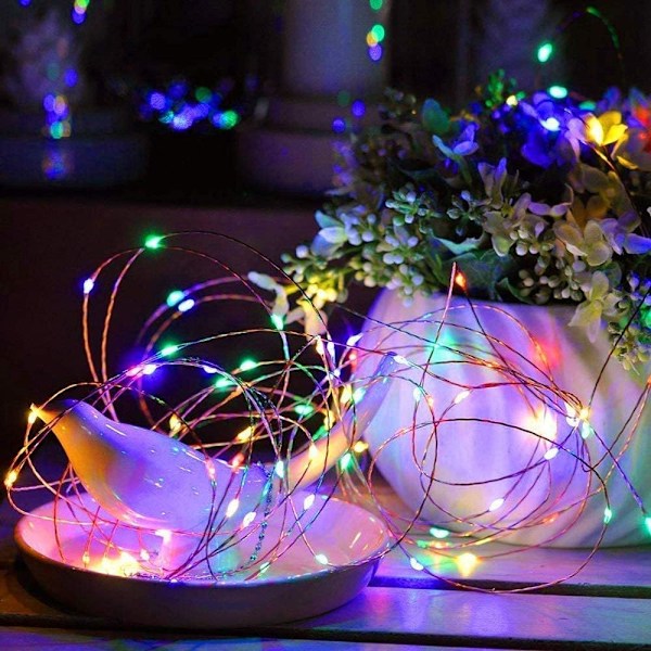 Batteridrivna LED-ljusslingor, Sanniu 1-pack Mini Batter Flerfärgad Multicolored 3m/9.8ft