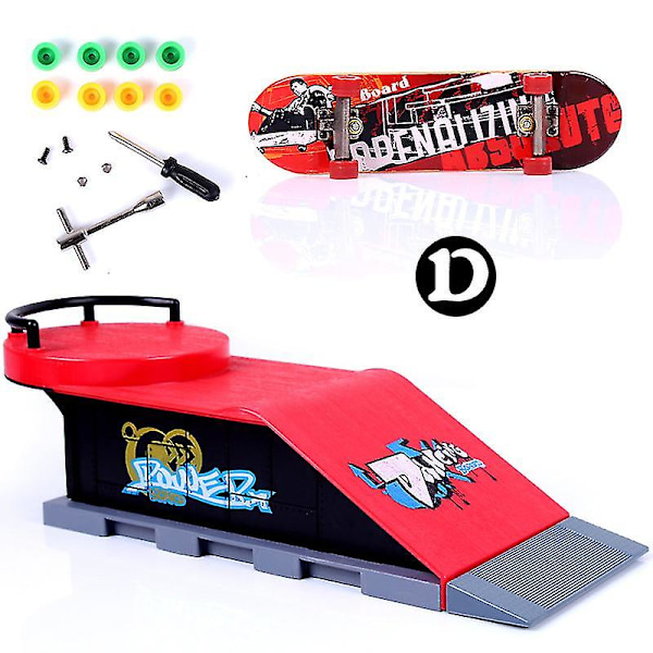 Tech Finger Skateboard Kit Finger Bike Bmx Mini To-hjulet Scooter Board Skate Fingers Sports Træning Props Ramp Skate Park Legetøj Pop 113-D 24X10X10cm