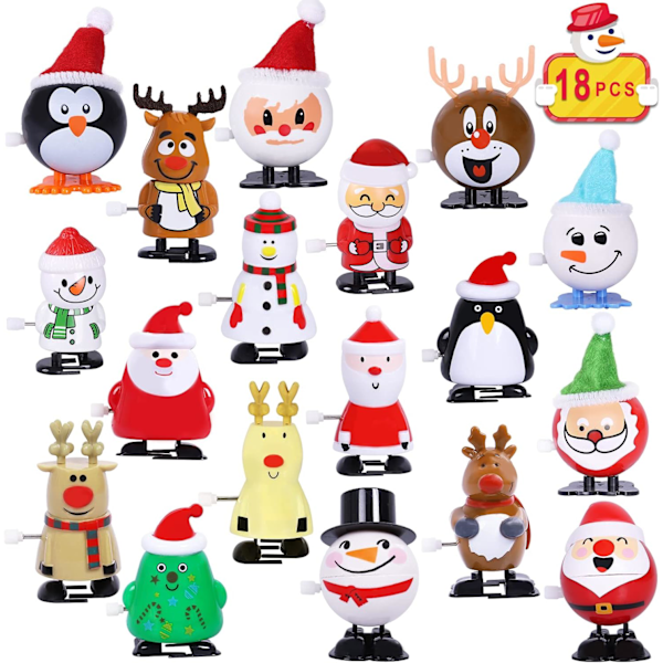 18 stk Julegave-Julepynt Opptrekkbare Lekeassortering for Julefestgaver Godteriposefyll (Jul)