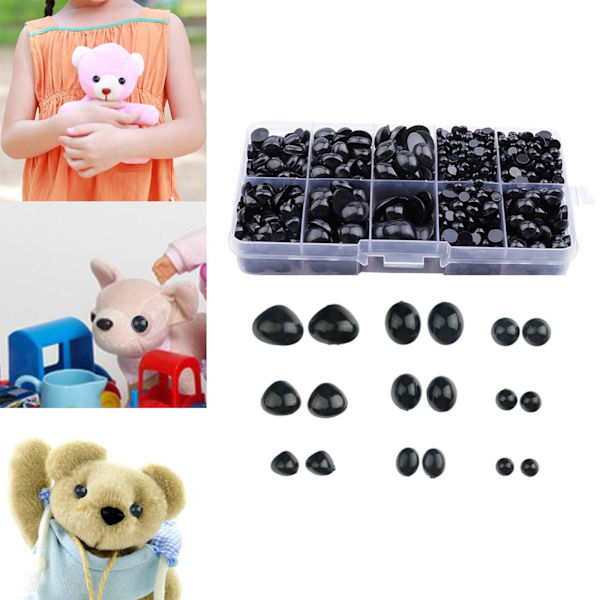 1/2 1000 st plast säkerhetsögon och näsor DIY hantverk sömnad 1 Set