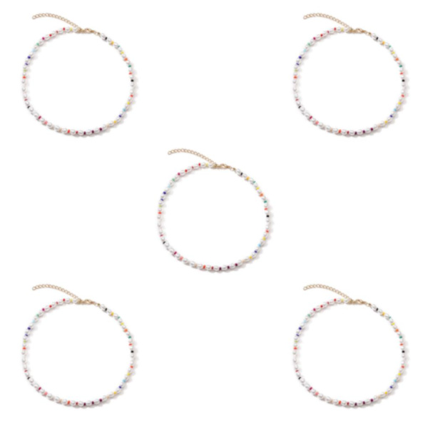 1/2/3/5 Pärlhalsband Pärlchoker Justerbar Kedja Boho Typ 3 Type 3 5PCS