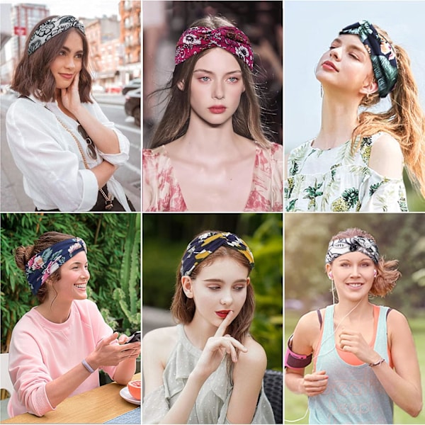 4-pack Hårband för Dam Turban Hårband Mjukt Bomulls Hårband för Kvinnors Hår Daglig Yoga Träning Fitness
