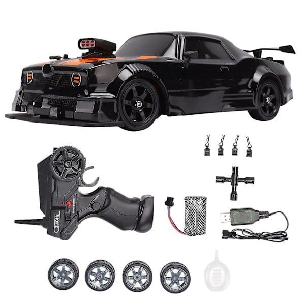 16a04 1/16 Rc Drift -auto, simuloitu 4 pyörän veto LED-valolla Rc -autolelu yli 6-vuotiaille viihteeseen