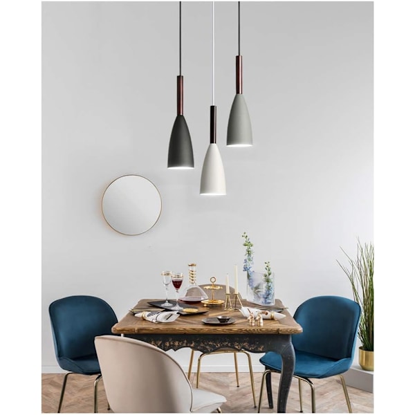 Moderne nordisk taklampe i aluminium, nordisk trependellampe, kjøkken- og stuebelysning (3 i 1)