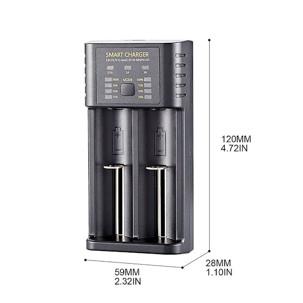 USB 3.6/3.7v laderadapter for 10400/14500/14650/16340/18650 Li-ion batterier