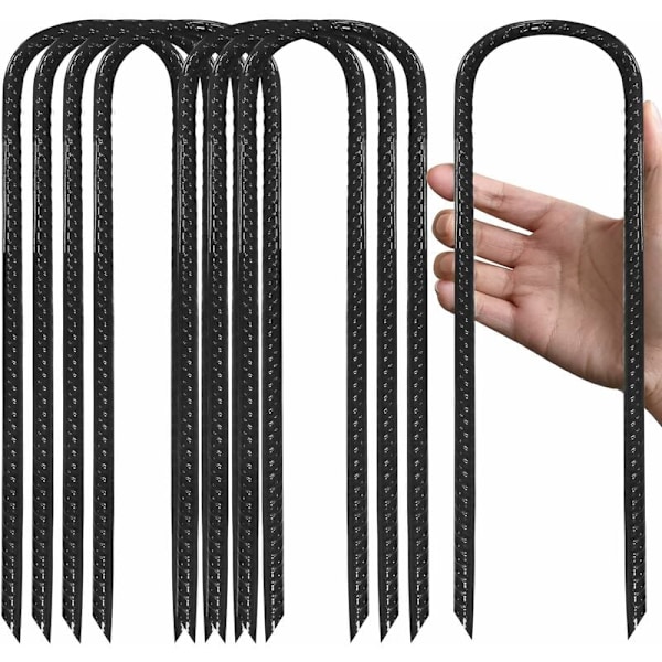 Galvaniserade stålfjädertrampolinkrokar med T-krokar, 8-pack (svart)