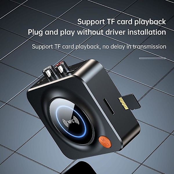 Bluetooth 5.1 Audio Receiver FM-lähetin NFC Stereo 3,5 mm Aux Jack RCA Langaton Audioadapteri Mikrofoni IR-kaukosäädin TV:lle PC:lle[qb]