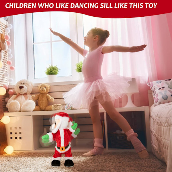 Twerking Tomte - Dansande Elektrisk Julplyschdocka Sjunger Engelska Sånger Jultomte Leksaker för Barn