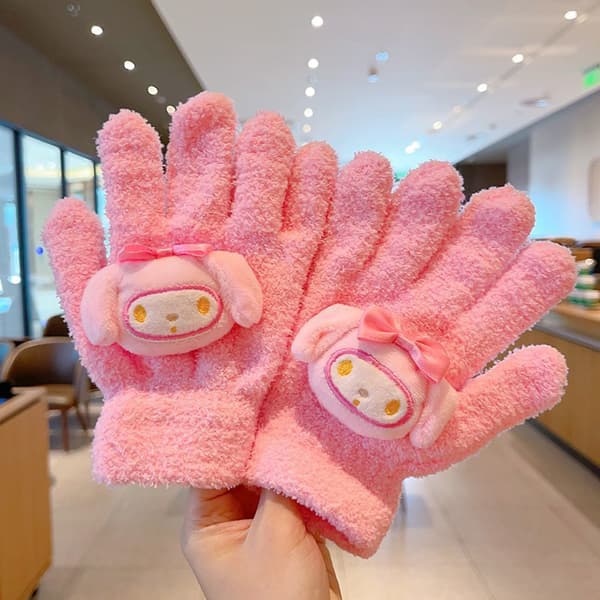 Par Kuromi Melody Cinnamoroll Kt Cat Handskar Höst Vinter W Pink