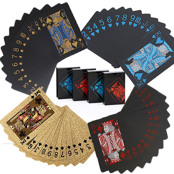 1 kpl Vedenpitävät muoviset pokeripelikortit PET Pöytäpelit Halloween/Kiitospäivä/Joulu Blue&Golden