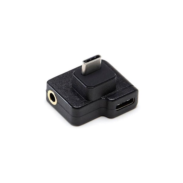 Mikrofon 3,5 mm/usb-c ladeadapter lyd ekstern mikrofonfeste ladeport for Dji Osmo Action tilbehør