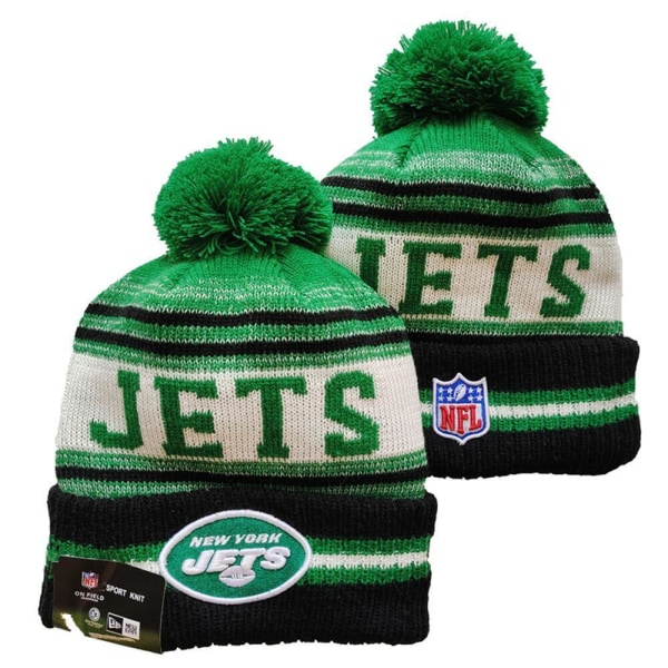 NFL Aldult Unisex Amerikansk Fodbold Sport Stickad Hue Fleeceforet En Størrelse Passer De Fleste New York Jets