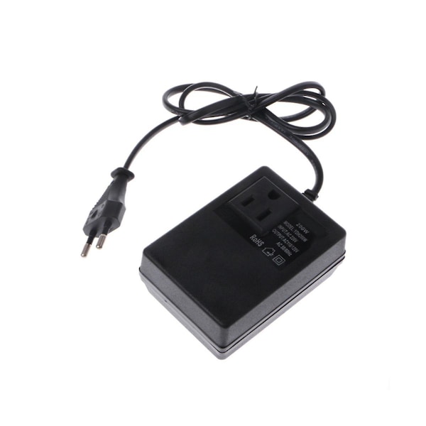 200W AC 220V till 110V Nedtransformator Konvertera Reseadapter EU-kontakt