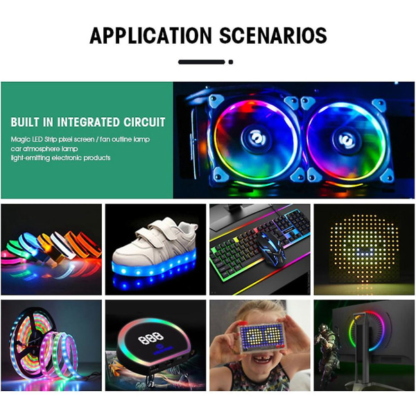 100 stk SK6812 SIDE-A SK6812 IC i LED-brikke Sidebelysning SMD 4020 RGB for Strip Display Screen Indi