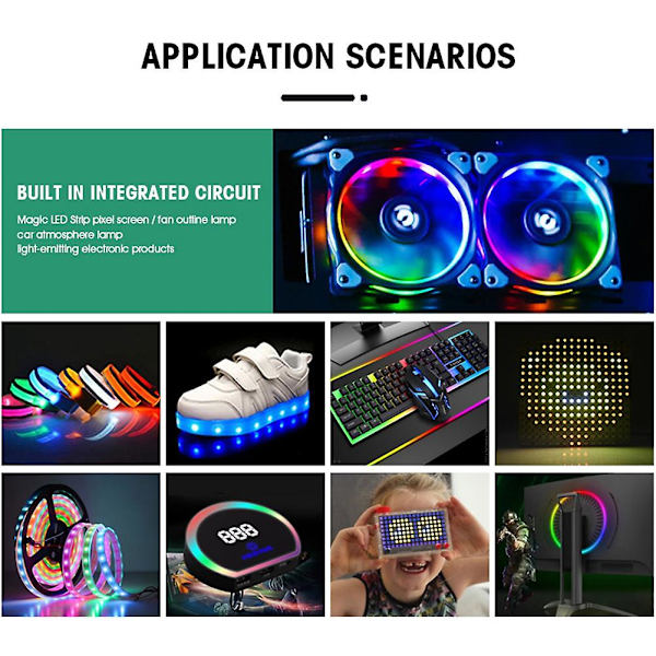 100 stk. SK6812 SIDE-A SK6812 IC i LED-chip sidebelysning SMD 4020 RGB til strimdisplay skærm Indi