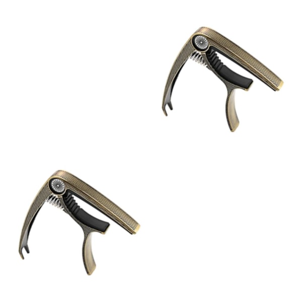 1/2/3 Gitarr Capo Akustisk Klämma Snabbväxlingsklämma Nyckel för Brons 9,3x7,5x1,5cm Bronze 9.3x7.5x1.5cm 2 Set