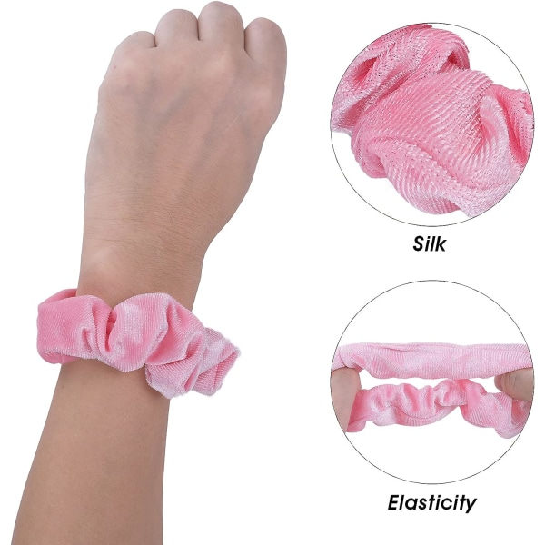 2 kpl Pink Velvet Hiussoljet Suuri koko Söpöt hiusnauhat rep