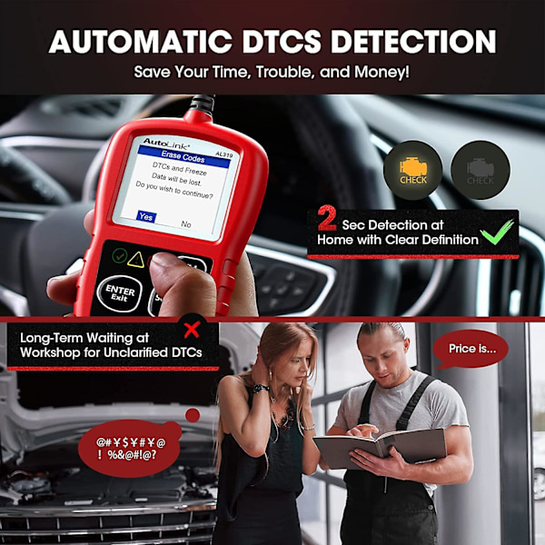 Obd2 Scanner Autolink Al319 Kode Læser