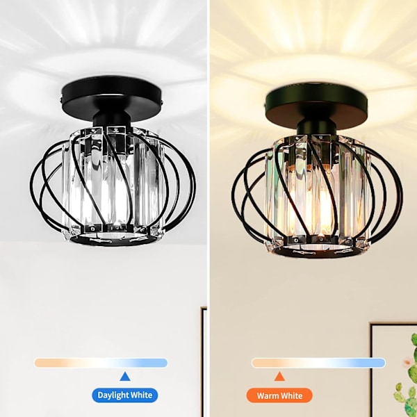 2-pack Modern Kristall Taklampa Svart Inkluderar 2 Glödlampor