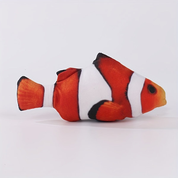 1 st söt fiskdesign katt leksak plyschleksak, interaktiv leksak för katt och hundtillbehör Clown Fish