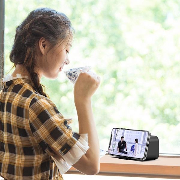 Spegelsalarmklocka LED Digitalklocka Bluetooth-högtalare med