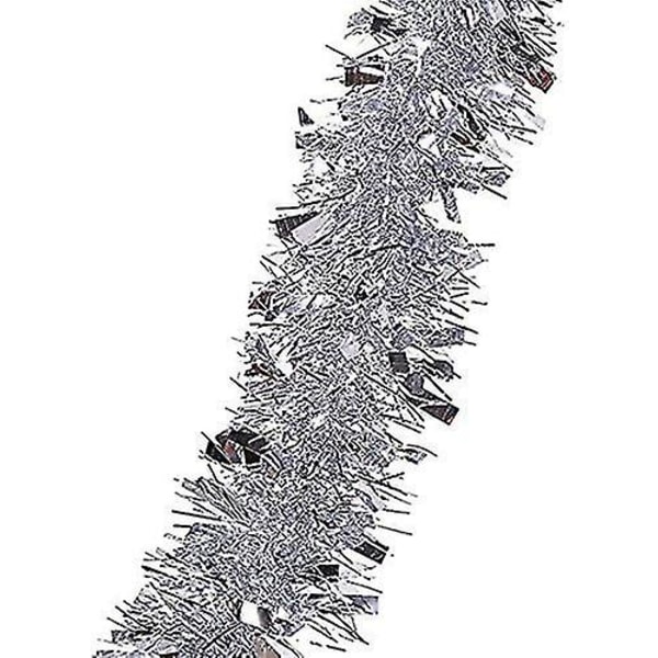 10 kappaletta hopeiset seppeleet joulukoristeet, 200 cm paksu pörröinen joulukuusi glitter seppele hää syntymäpäiväkoriste