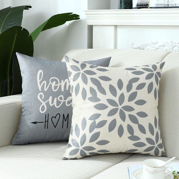 Överdragsset med 4 lantliga dekorativa kuddar Geometrisk abstrakt accentkuddfodral Dekorativ kudde Modern utomhus inomhus för soffa A-gul A yellow 60x60 cm