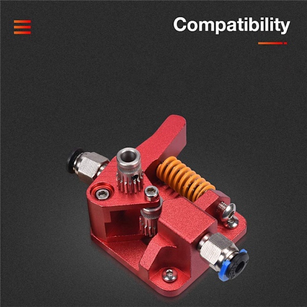 Dobbeltgirsekstruder kompatibel med Ender 3 CR10 CR-10 Pro CR-10S Tornado Aluminiumsdriv for 3D-skriver