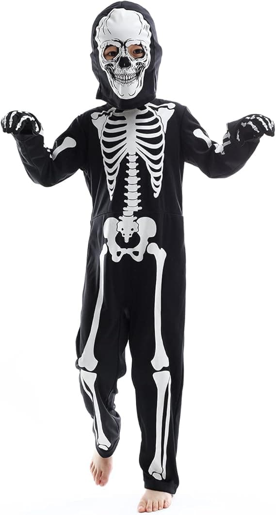 Party Kids Skelet Kostume Gløder i Mørket Skeletter Halloween Skelet Kostumer til Drenge og Piger