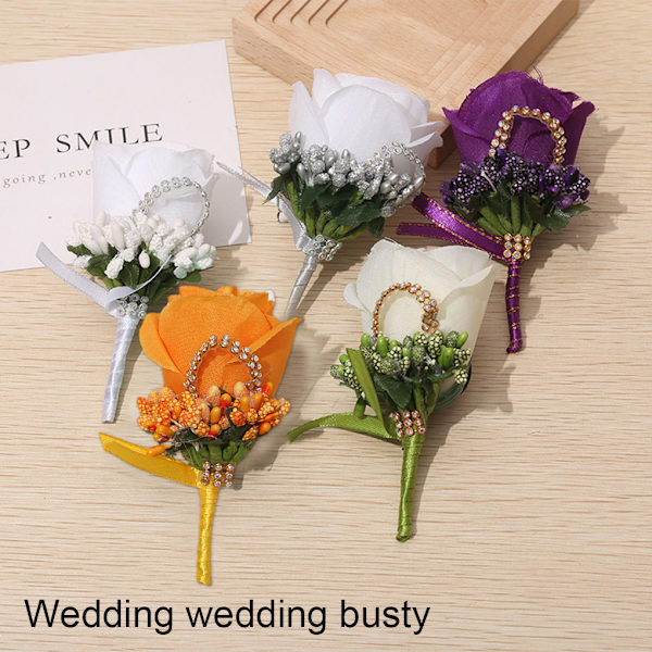Bryllups Boutonniere Sikker og Genanvendelig Brudgom Tilbehør Broscher Grey