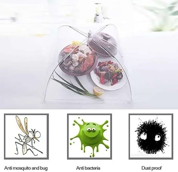 Pop-Up Mesh Spise-paraply – Stilig beskyttelse for måltidene dine (bt) Vit white