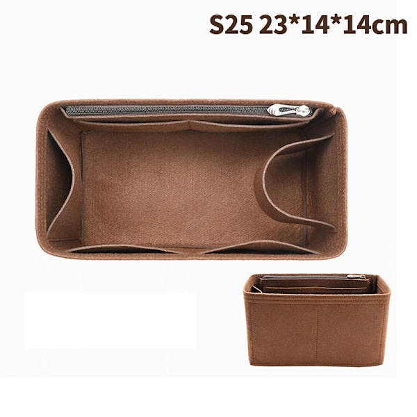 Bag Organizer i filt, 25 30 35, sminkepung Coffee StyleB S