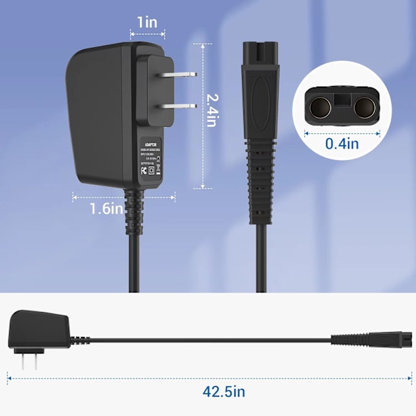 Parranajokoneen laturi Yhteensopiva 5V 1A laturin kanssa Andis TS-1 TS-2 Parranajokoneelle 17165 CL-17165 AN-17165 CL17165 AN1716517150 17155 17170 17190 17195