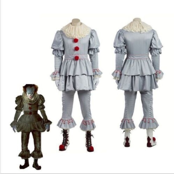 Halloween Cosplay Stephen King's It Pennywise Klovnemaske Kostumemaske uden LED One size Sølv Silver But 2XL