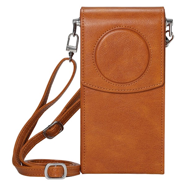 Brown PU leather battery protection case