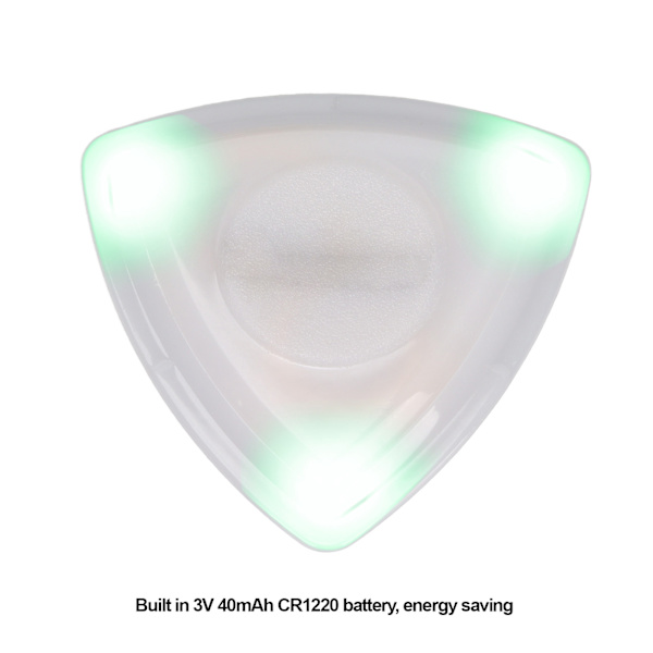 Glødende guitarplektrum med LED-lys med høj følsomhed Guitarplektrum udskiftning med grønt batteri Green