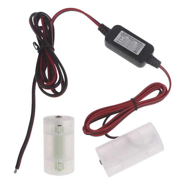 2-polet strømomformer DC Buck Boost batter eliminator erstatter 2 stk. 1,5V LR14 stik til LED-lys fjernbetjening