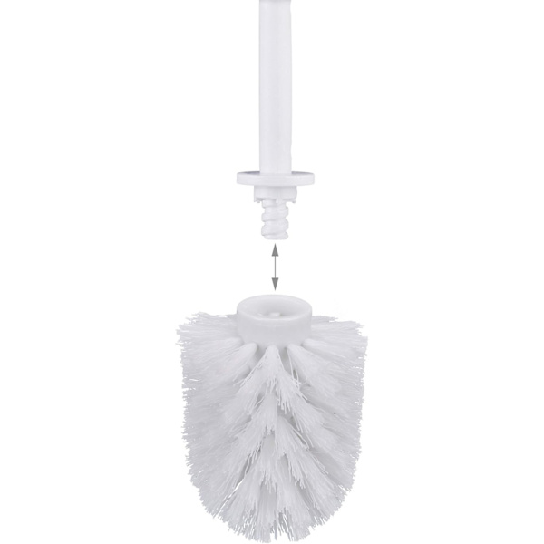 Toiletbørstehoved i 5-pak, løse toiletbørster 9,5 mm gevind, udskiftningsbørstehoved diameter 9 x 7 cm, hvid
