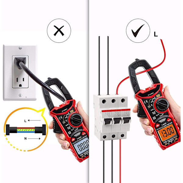 HT206D strömtång, DC/AC strömtång multimeter 600V