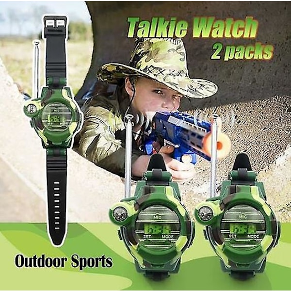 1 par trådlös multifunktionell walkie talkie kamouflageklocka Familjespel Barnleksak