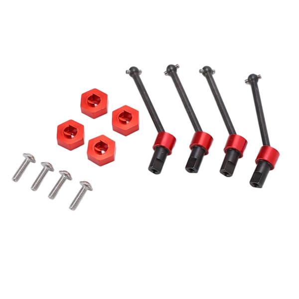Metalldrivakselmontering Hex Wheel Hub Combiner CVD for Traxxas LaTrax Teton 1/18 RC Bil Rød .